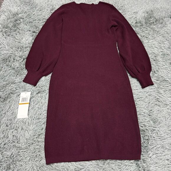 Nina Leonard Sweater V-Neck Dress “Deep Wine” Size Small NWT - Picture 10 of 10